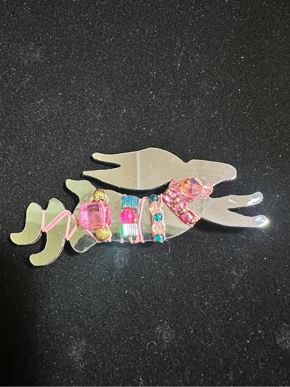 Vtg: 1988 LizTech Mirrored Rabbit Collectors Accent Brooch